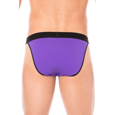 Slip violet échancré avec zip