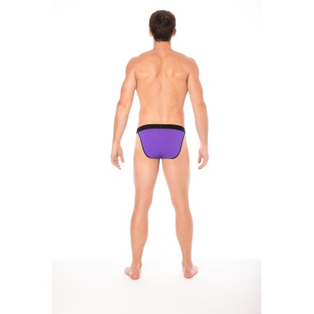 Slip violet échancré avec zip