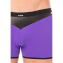 Boxer violet similicuir brillant