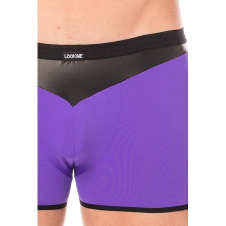 Boxer violet similicuir brillant