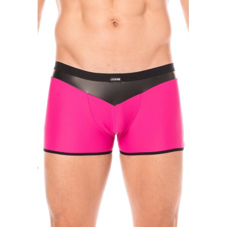 Boxer magenta similicuir brillant