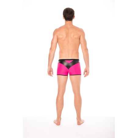 Boxer magenta similicuir brillant