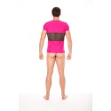 T-shirt magenta filet