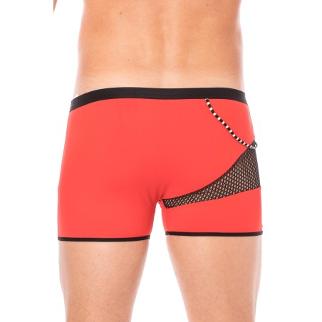 Boxer rouge filet et corde