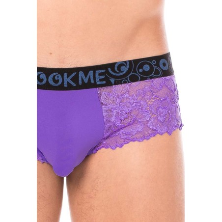 Mini-Pant violet en dentelle délicate