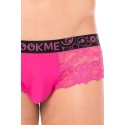 Mini-Pant magenta en dentelle délicate