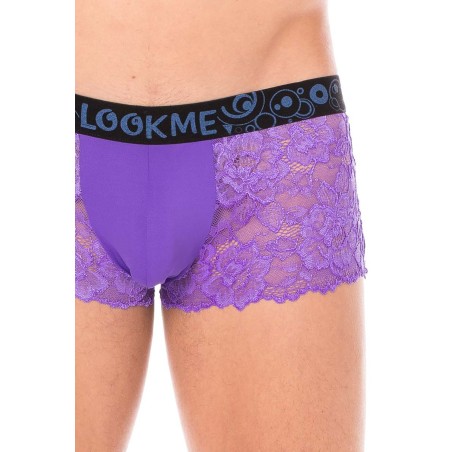 Boxer violet en dentelle délicate