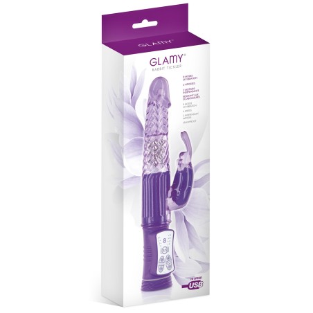 Vibromasseur rabbit violet avec billes rotatives USB