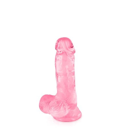 Gode jelly rose ventouse taille S 15.3cm