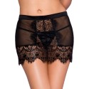 Jupe dentelle noire transparente ouverte sur les fesses