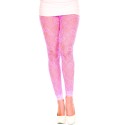 Legging fin dentelle rose