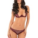 Ensemble bordeaux demi-bonnets et culotte ouverte