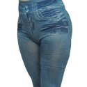 Legging bleu effet jean usé