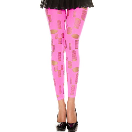 Legging rose fluo ajouré petits et grands trous