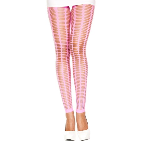 Leggings rose fluo moulant ajouré petits trous