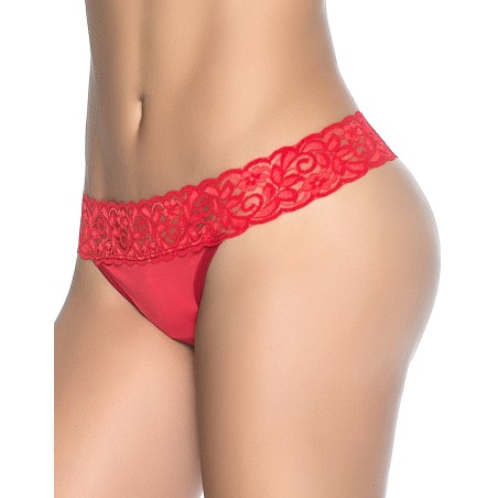 String sexy rouge avec dentelle