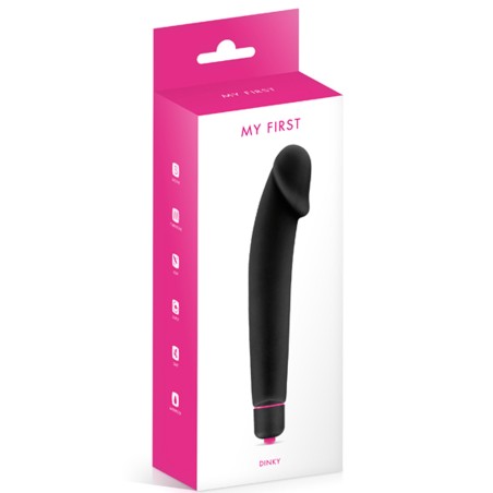 Vibromasseur noir 7 vitesses réaliste silicone lisse