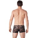 Boxer noir en fine dentelle florale