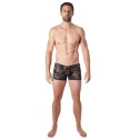 Boxer noir en fine dentelle florale