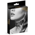 Collier en cuir noir SM avec lacet