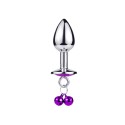 Plug bijou aluminium violet avec clochettes Taille S -  RY-001-A-ZB