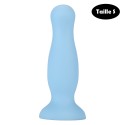 Plug anal ventouse bleu pastel taille S