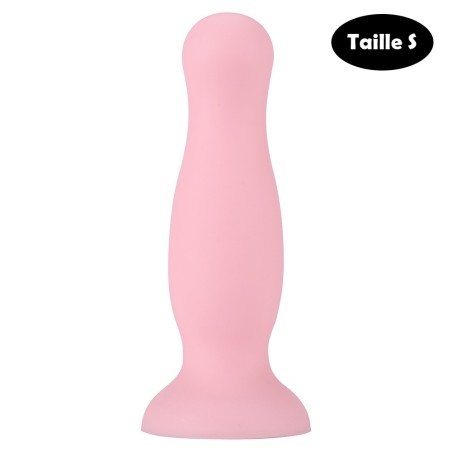 Plug anal ventouse rose pastel taille S