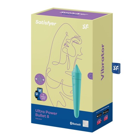 Satisfyer Vibromasseur connecté turquoise USB Ultra Power Bullet 8 Satisfyer