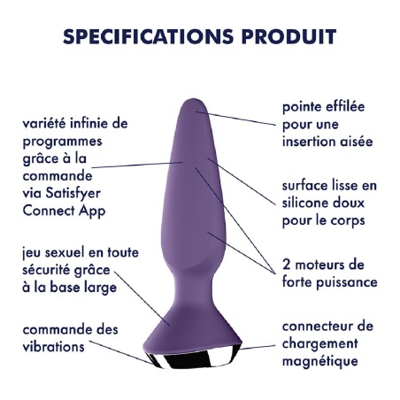 Satisfyer Plug anal vibrant connecté USB ilicious 1 violet Satisfyer