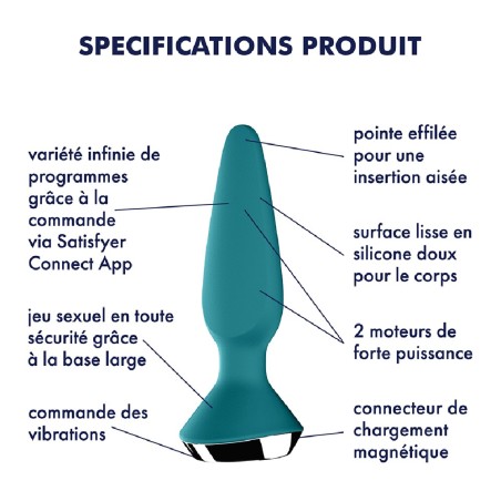 Satisfyer Plug anal vibrant connecté USB ilicious 1 Petrol Satisfyer