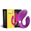 Vibromasseur forme U Violet pour couple avec double moteurs