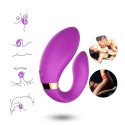 Vibromasseur forme U Violet pour couple avec double moteurs