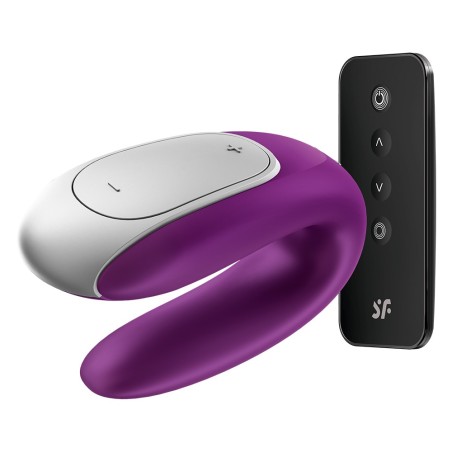 Satisfyer Sextoy de couple vibrant USB connecté Double Fun violet