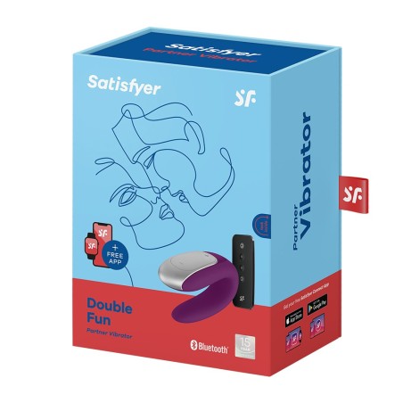 Satisfyer Sextoy de couple vibrant USB connecté Double Fun violet