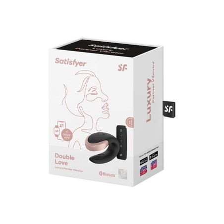 Satisfyer Vibromasseur connecté pour couple avec télécommande Double Love noir Satisfyer