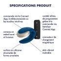 Satisfyer Vibromasseur connecté pour couple avec télécommande Double Love bleu Satisfyer