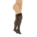 Bas en nylon sexy noir, grande taille, autofixant