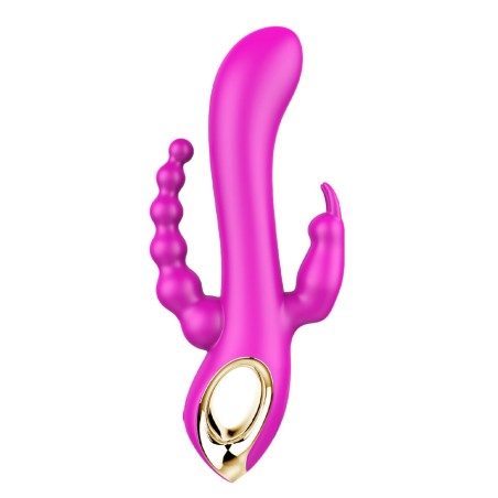 Vibromasseur Rabbit rose triple stimulation