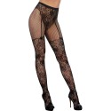 Collant en dentelle et résille dans un style culotte taille haute - DG0346BLK