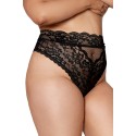 Culotte noire en dentelle taille haute grande taille