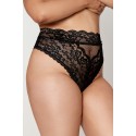 Culotte noire en dentelle taille haute grande taille