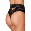 Culotte noire en dentelle taille haute