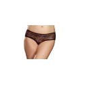 Panty taille basse noir grande taille ouvert froncé au dos