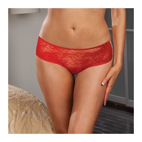 Panty taille basse rouge grande taille ouvert froncé au dos