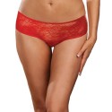 Panty taille basse rouge grande taille ouvert froncé au dos