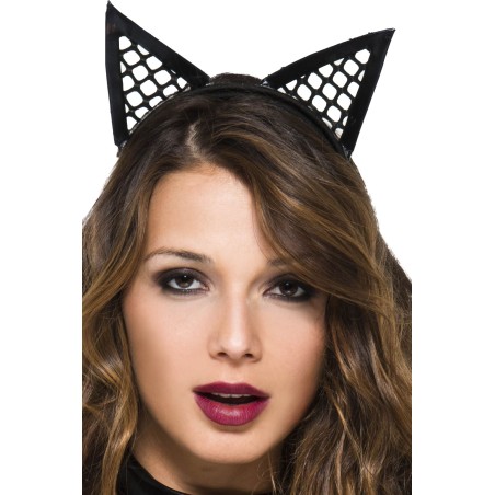 Oreilles de chatte pointues filet - ML70854BLK