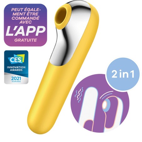 Satisfyer Vibromasseur et stimulateur clitoridien jaune Dual Love Satisfyer