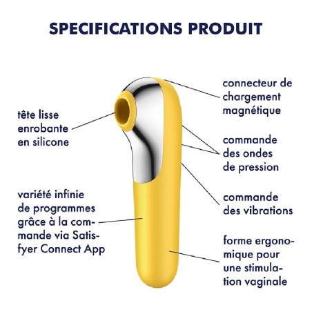 Satisfyer Vibromasseur et stimulateur clitoridien jaune Dual Love Satisfyer