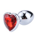 Plug bijou coeur en aluminium bijou rouge Small