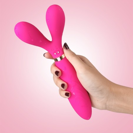 Vibromasseur Wand rose en forme de Y avec 3 moteurs